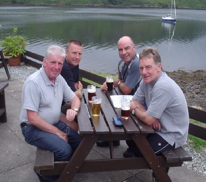  A well Earned Pint Outside the Hotel